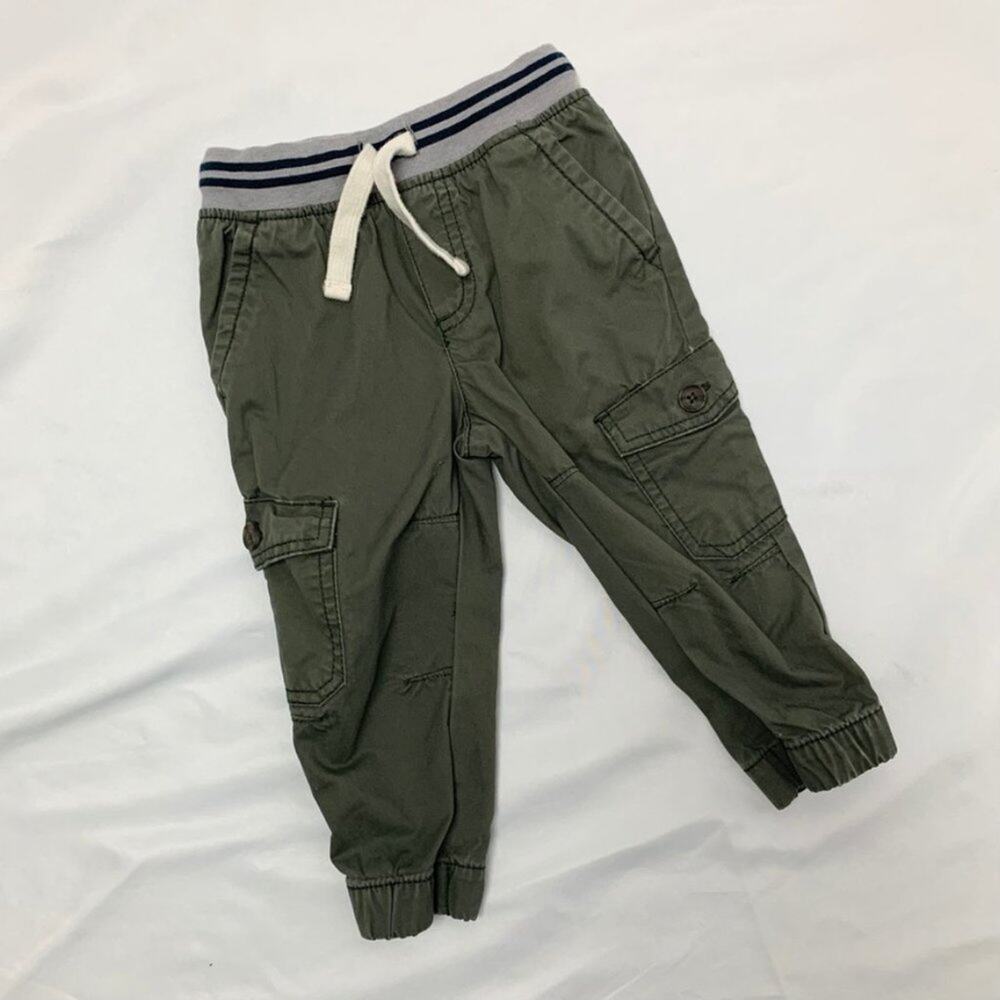 Cat & Jack Army Green Pull On Joggers Toddler Boy's Size 18 Months 100% Cotton